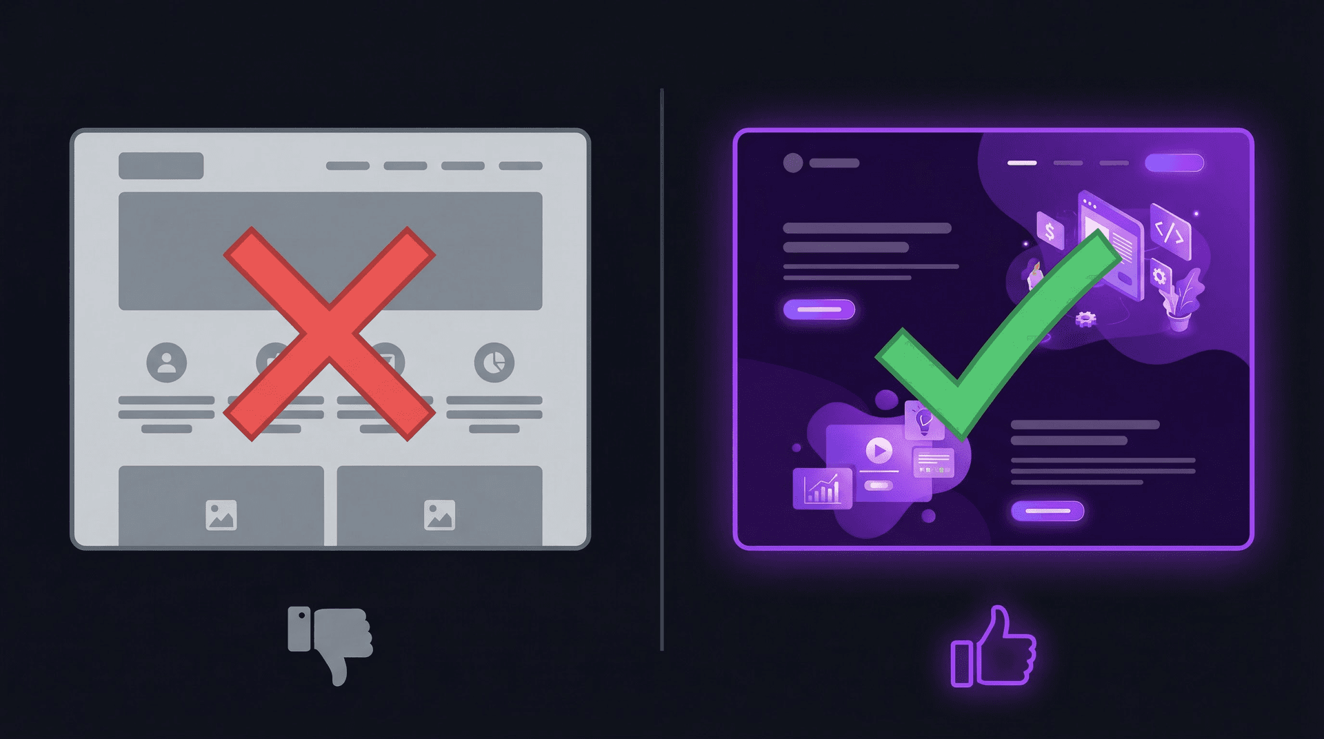 Custom website vs template comparison