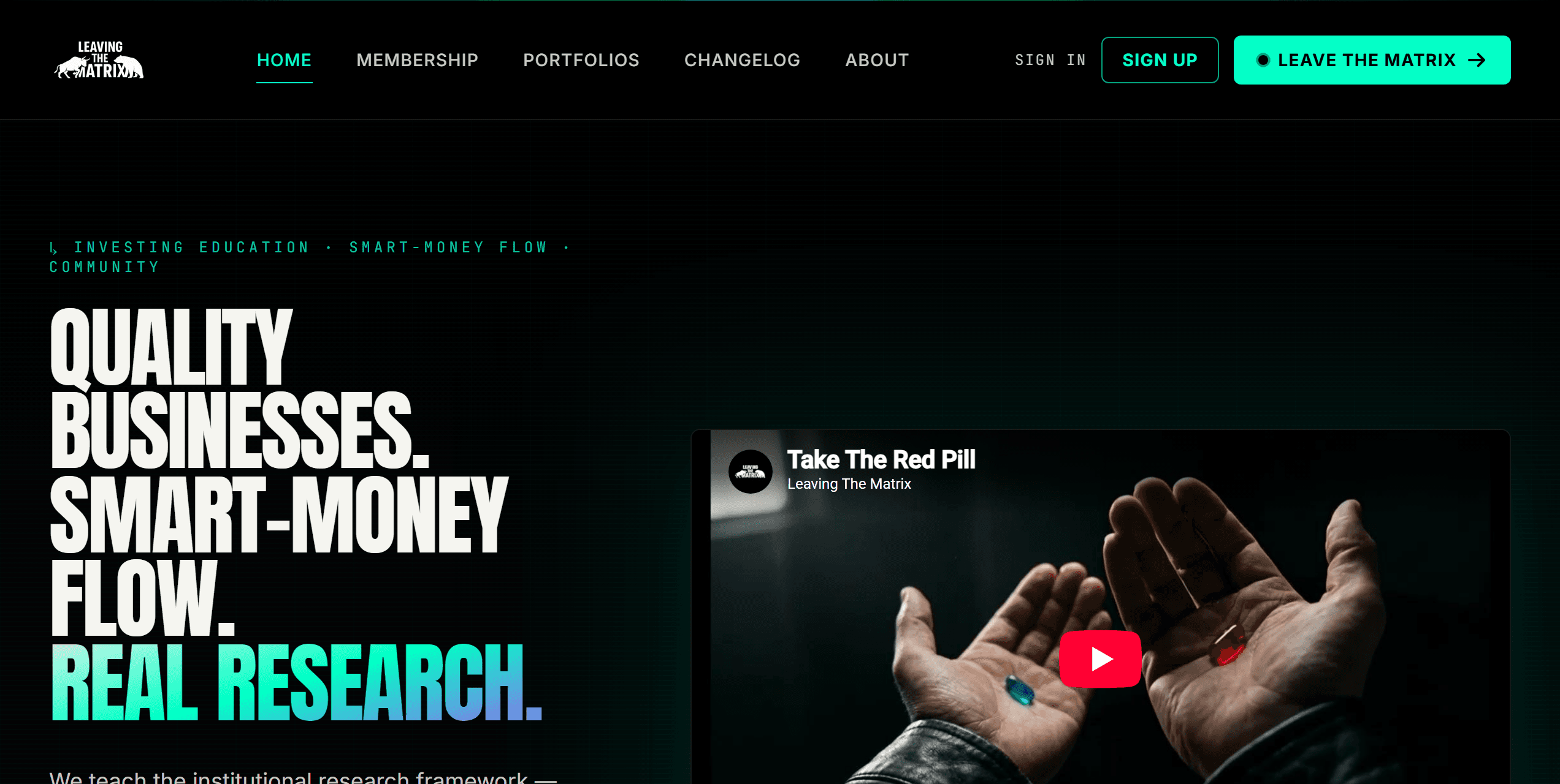 Leaving The Matrix — website screenshot