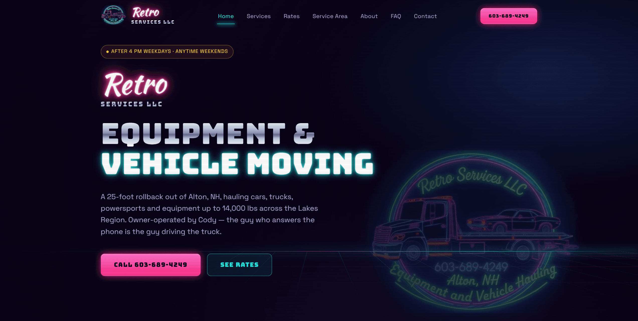 Retro Services LLC — website screenshot