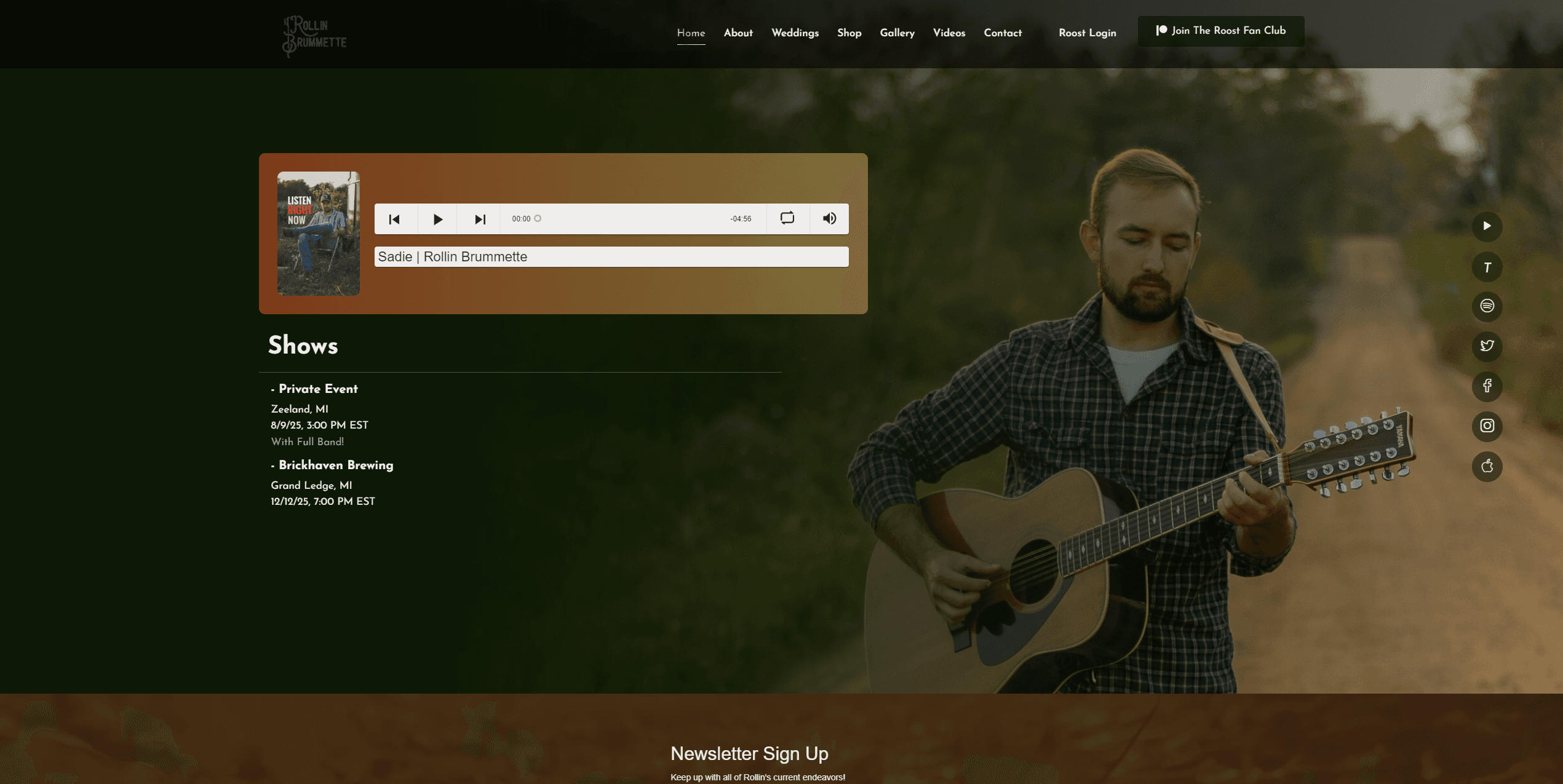 Rollin Brummette — website screenshot